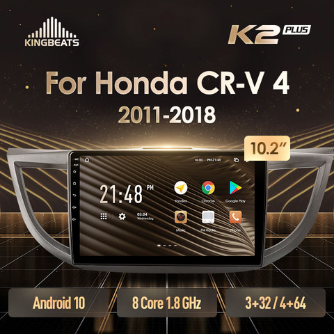 KingBeats Android octa-core unité principale HU 4G dans le tableau de bord autoradio multimédia lecteur vidéo Navigation GPS pour Honda CRV CR-V 4 RM RE 2011 - 2022 aucun dvd 2 din Double Din Android autoradio 2din ► Photo 1/6