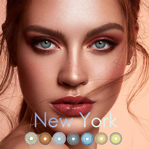 Lentilles de contact cosmétiques bleues de la série New York Pro, colorées pour les yeux, annuelles, 2 pièces/paire ► Photo 1/6