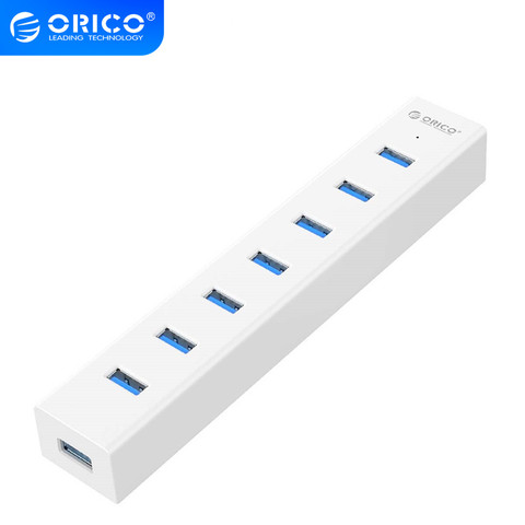 ORICO-HUB USB 3.0 7 ports USB accessoires d'ordinateur portable, avec adaptateur d'alimentation 5v 2a, plusieurs séparateur OTG haute vitesse, pour ordinateur ► Photo 1/6