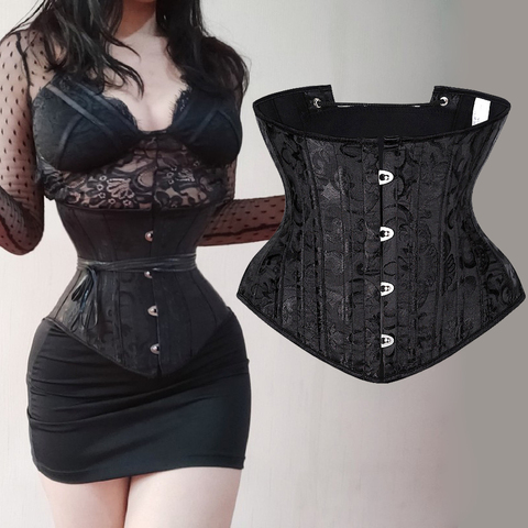 Sous-buste Corset Sexy gothique Busiter acier désossé taille formateur torse court femmes minceur gaine ceinture taille Cincher à lacets ► Photo 1/6