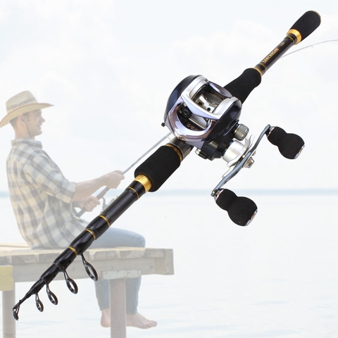 Canne à pêche en carbone M power, avec moulinet de Casting, télescopique et Portable, 7g – 28g, 1.8M, 2.1M, 2.4M, 2.7M ► Photo 1/6