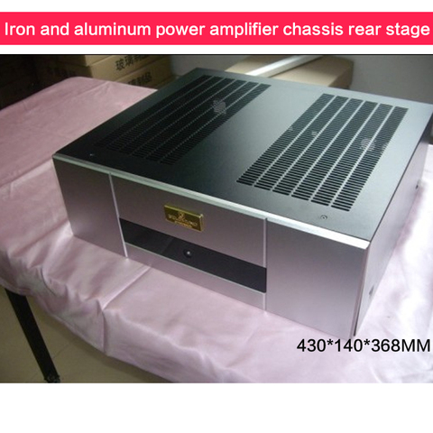 Fer-aluminium amplificateur de puissance châssis bricolage Post-scène boîtier amplificateur Audio coque alimentation boîte transformateur boîte 430*140*368MM ► Photo 1/4