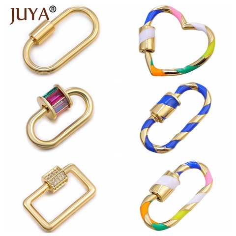 JUYA bijoux à bricoler soi-même faisant des accessoires à la mode suspendus chaîne serrure crochet populaire spirale fermoirs mode fait à la main collier Bracelets ► Photo 1/6