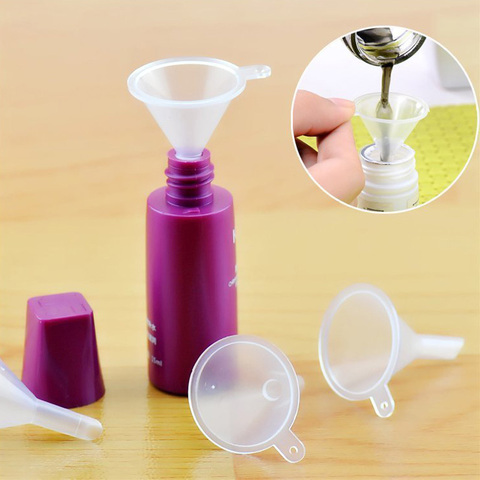 Mini entonnoirs transparents en plastique, 10 pièces, petits entonnoirs pour diffuseur de parfum, bouteilles de compte-gouttes de jus électronique, outils de remplissage d'huile essentielle liquide de laboratoire ► Photo 1/6