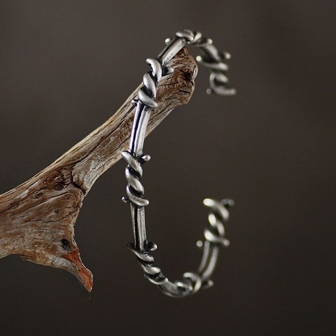 Bracelet géométrique en fil de fer barbelé pour hommes et femmes ► Photo 1/5