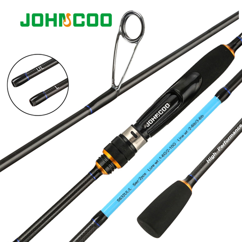 JOHNCOO vif UL/L L/ML tige de filature pointe solide 2.1m 1.92m tige de truite Action rapide tige de carbone pour la lumière gabarits canne à pêche perche ► Photo 1/6