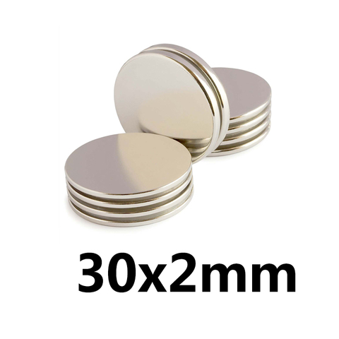 Aimant surdimensionné 30x2mm en néodyme, disque magnétique rond en vrac de 2/5/10/20/30x2mm ► Photo 1/4