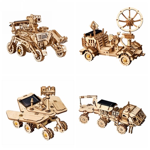 Robotime 4 genre mobile 3D en bois espace chasse énergie solaire jouet assemblée cadeau pour enfants adolescents adulte LS402 ► Photo 1/6