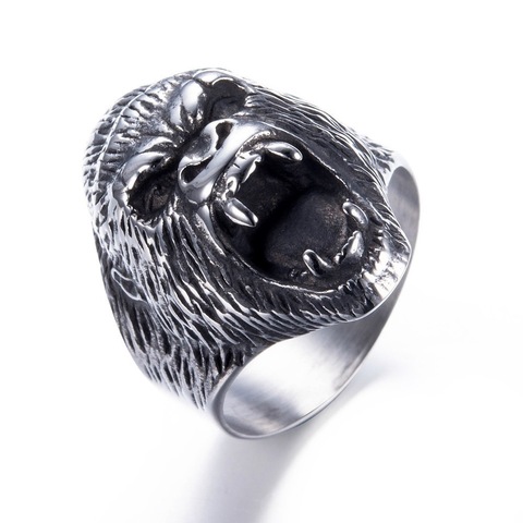 Bague Punk pour hommes, accessoires de gorille, bijoux Glamour de fête, cadeau de noël Unique ► Photo 1/5