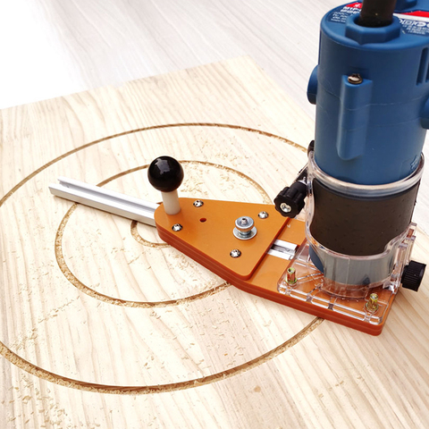 Gabarit de coupe circulaire pour petits routeurs à bois, tondeuse à main électrique, travail du bois, fraisage circulaire, rainure de fraisage avec piste de 26/60cm ► Photo 1/6