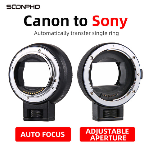 SOONPHO – adaptateur de monture d'objectif EF-NEX pour Sony Canon EF EF-S, cadre complet pour appareil photo e-mount NEX A7 A7R A7s NEX-7 NEX-6 5 ► Photo 1/6