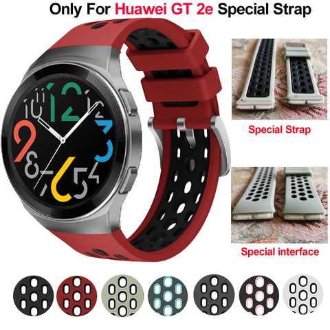 Bracelet de montre en Silicone souple, pour Huawei Watch GT 2e, original, remplacement GT2e, 22mm, tendance ► Photo 1/6