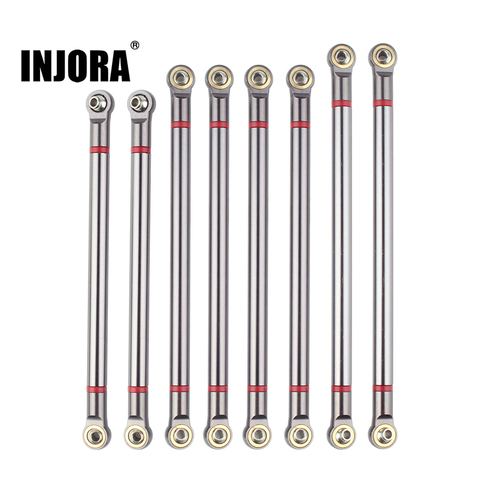 INJORA-tige de liaison en alliage d'aluminium, Kit non assemblé, 8 pièces/lot, base de roues 313MM pour voiture 1/10 RC chenille Axial SCX10 ► Photo 1/6