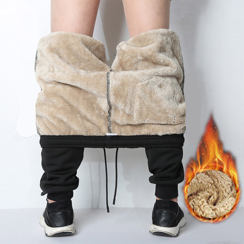 Pantalon d'hiver pour homme, jogging chaud et épais, Streetwear lourd en molleton, vêtement d'extérieur ► Photo 1/5