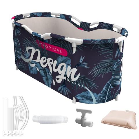 Baignoire pliante adulte ménage bain baril Double pliable baignoire Portable peau de pêche SPA baignoire avec couvercle maison Sauna #2022 ► Photo 1/6