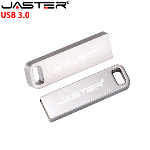 JASTER – clé USB 3.0 étanche en métal argenté, support à mémoire de 4GB 16GB 32GB 64GB, disque u, logo personnalisé ► Photo 1/6
