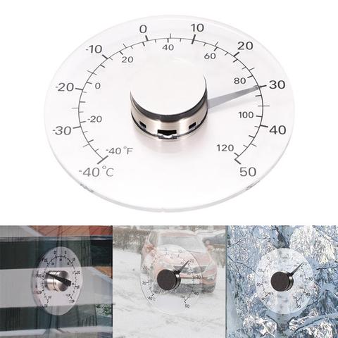 Thermomètre extérieur intérieur cadran Transparent rond fenêtre murale compteur de température maison jardin moniteur de température mesure ► Photo 1/6