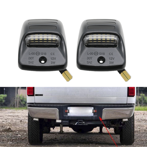 Nouveau 1 paire 6000K rouge néon tube plein éclairage de plaque d'immatriculation LED for2005-2015 Toyota Tacoma/Tundra ► Photo 1/6