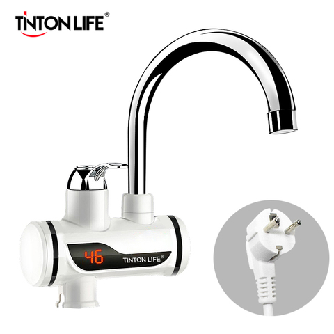 TINTON LIFE instantané chauffe-eau électrique sans réservoir robinet cuisine chauffage instantané robinet chauffe-eau avec LED prise ue ► Photo 1/6