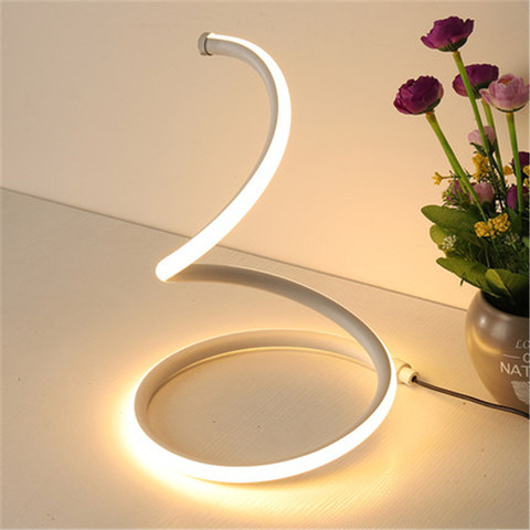 Lampe décorative de bord en aluminium avec interrupteur tactile variateur LED, disponible en blanc et or, luminaire de lecture, idéal pour une Table ou une chambre à coucher ► Photo 1/6