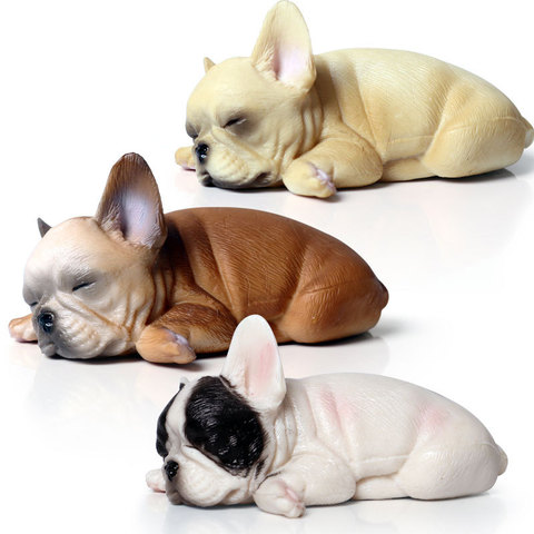 Petite taille bouledogue Animal Figure à collectionner jouets chien animaux figurines enfants en plastique ciment jouets ► Photo 1/5