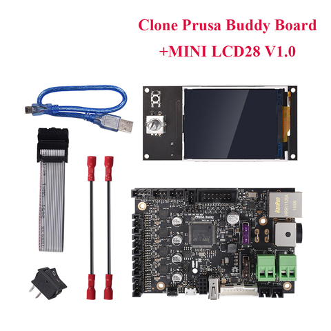 Clone Prusa Buddy carte de commande 32Bit intégré TMC2209 pilote + MINI LCD28 V1.0 écran 3D imprimante pièces pour Prusa MINI imprimante ► Photo 1/6