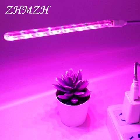 Lampe de croissance de plantes, 24LED s, Portable, USB LED, spectre complet, éclairage horticole LED, alimenté par adaptateur dc 5v (batterie externe) ► Photo 1/6