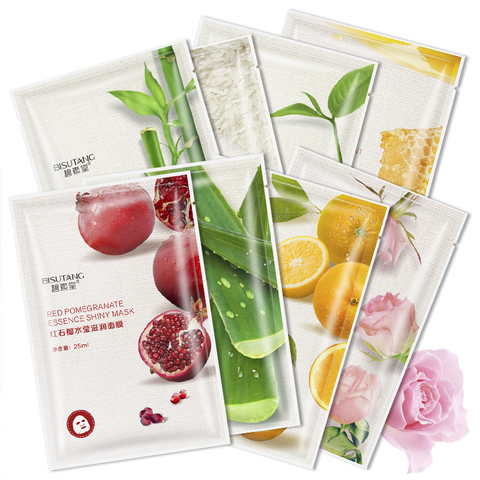 Masque hydratant à l'aloe, riz, grenade, bambou, thé vert, Rose, miel, contrôle de l'huile, blanchissant, soins pour la peau ► Photo 1/6