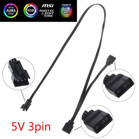 ARGB – ligne d'adaptateur de câble d'extension à 3 broches pour carte mère AURA AS-US/MSI, 5V ► Photo 1/5