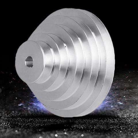 Aluminium A Type 5 étape roue de poulie pagode 150mm diamètre extérieur 14mm à 28mm alésage pour courroie de distribution en forme de V ► Photo 1/6