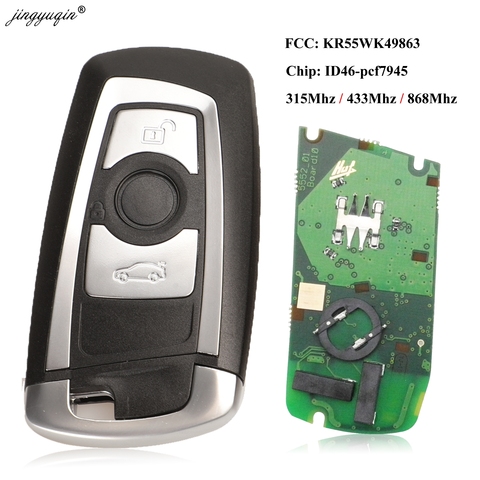 Jingyuqin 315/433/868Mhz CAS4 Clé À Distance Intelligente Keytless D'entrée pour BMW 3 5 7 Série 523 528 535 550 318 320 325 328 330 PCF7945 ► Photo 1/4