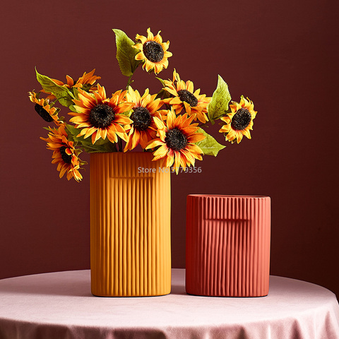 Vase en résine de Style nordique, accessoire de décoration moderne pour la maison, Simulation de Bouquet, Vase de comptoir en céramique pour Bar ► Photo 1/1