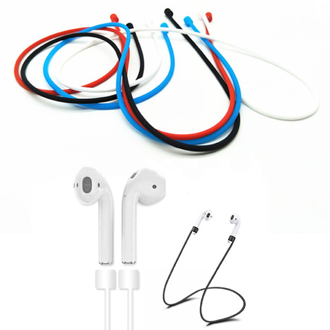 1PC pour AirPods Silicone Anti-perte sangle de cou sans fil écouteur chaîne corde casque cordon écouteur accessoires ► Photo 1/5