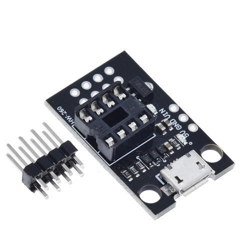 TZT ATtiny13A / ATtiny25 / ATtiny45 / ATtiny85 carte nue de programmation de développement portable enfichable ► Photo 1/6