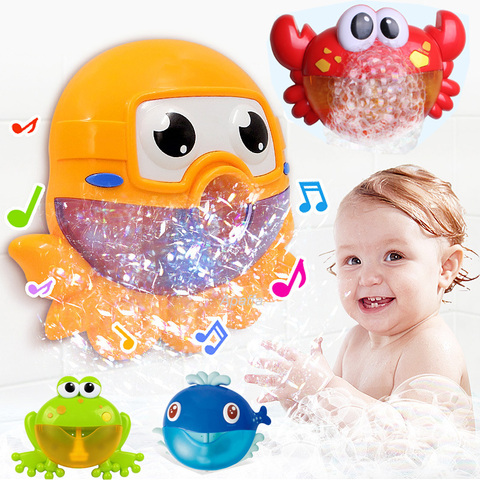 Jouets de bain pour bébés, Machine à bulles automatique pour bébés, crabe grenouille, musique, jouet de bain pour enfants, savon, jouet de salle de bain pour enfants ► Photo 1/6