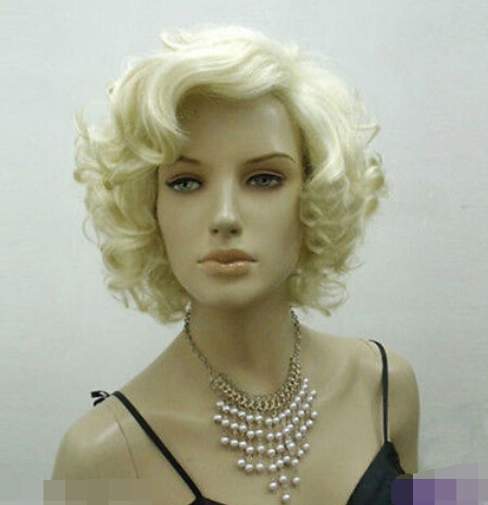 Perruques synthétiques courtes et ondulées de Marilyn Monroe pour cosplay, perruques complètes de Cosplay, en fibre résistante à la chaleur ► Photo 1/6