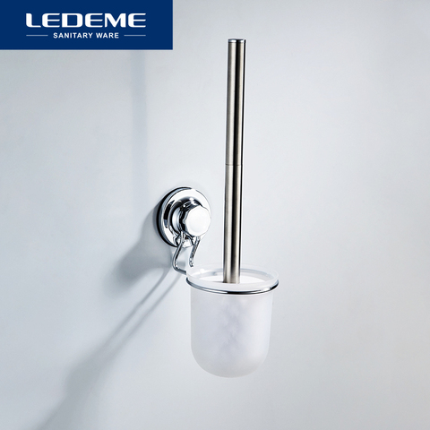 LEDEME Porte Brosse Wc mural Ventouse Salle de Bain Support De Nettoyage Avec Porte-Gobelet en plastique L3710 ► Photo 1/6