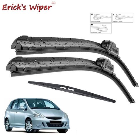 Erick – Kit d'essuie-glace avant et arrière, pour Honda Fit Jazz MK1 2002 – 2008, pare-brise, fenêtre arrière ► Photo 1/6