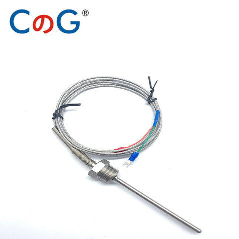 Sonde de capteur de Thermocouple étanche en acier inoxydable, 600C 1/2 NPT K J PT100 50mm 100mm pour contrôleur de température PID fil 2m 5m ► Photo 1/5