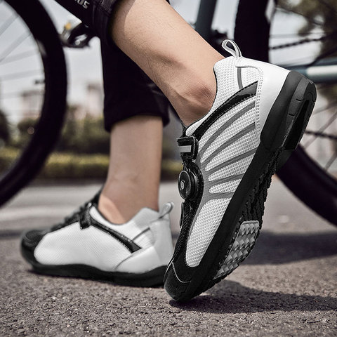 Baskets de cyclisme respirantes chaussures vtt pour hommes chaussures de vélo de route réfléchissantes femmes baskets de vélo de course chaussures de cyclisme athlétiques ► Photo 1/6