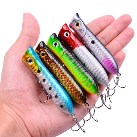 Appât artificiel pour la pêche en surface, leurre pour attraper des poissons, matériel pour pêcher des bars, Popper, Wobbler, Crankbait, 8cm, 11g, 6 #, 1 pièce ► Photo 1/6