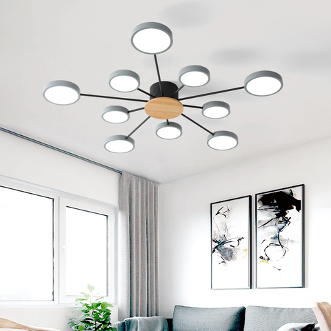 LED moderne lustre lampes à intensité variable pour salon chambre couleur noire boîtier en aluminium livraison directe lampe d'éclairage intérieur ► Photo 1/6