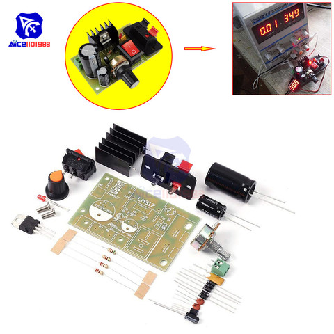 LM317 abaisseur Module d'alimentation réglable régulateur de tension interrupteur réarmable fusible électrolytique condensateur carte Kit de bricolage ► Photo 1/6