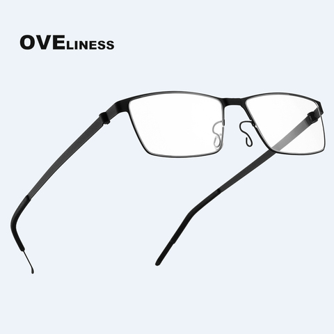 Lunettes claires en titane pour hommes | Monture de lunettes optiques, myopie transparente, lunettes métalliques complet sans vis ► Photo 1/6