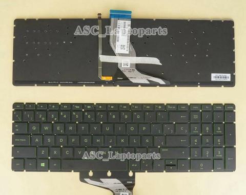 Clavier Teclado espagnol rétro-éclairé vert, sans cadre, pour HP pavillon Power 15-cb 15-CB000 15-cb000ns 15-cb004ns 15-cb005ns ► Photo 1/2