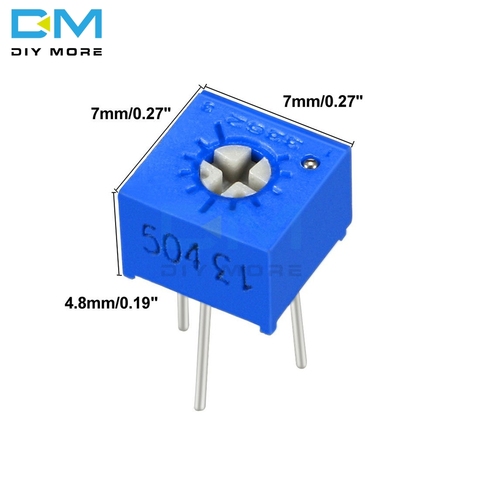 10 PIÈCES 3362P Potentiomètre Réglable Résistance Variable 100R 200R 500R 1K 2K 5K 10K 20K 50K 100K 200K 500K 1M Ohm Cermet Trimpot ► Photo 1/6