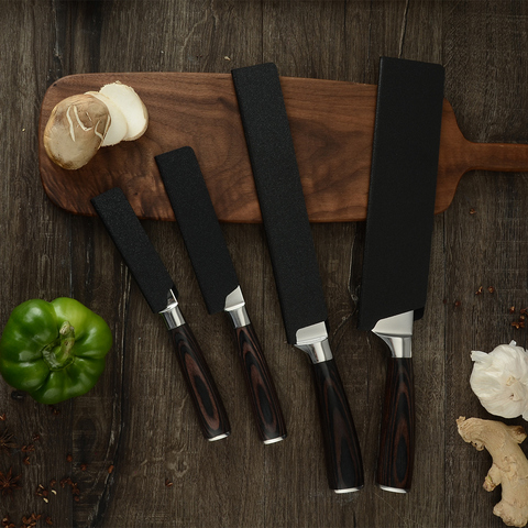 Protection des couteaux à fruits Santoku, étui de lame en plastique, gaine de couteau pour Chef, tranchage, couteaux à fruits, couvercle PP de qualité avec flanelle à moitié ouverte ► Photo 1/6