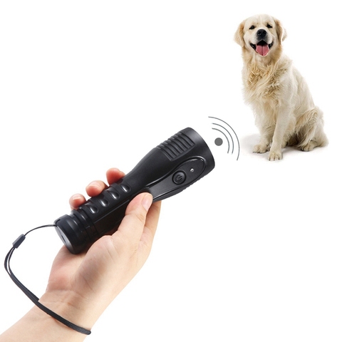 Équipement d'entraînement pour chiens de compagnie, répulsif à ultrasons, dispositif d'entraînement Anti-aboiement, Stop-aboiement, avec lampe de poche 1 ► Photo 1/6