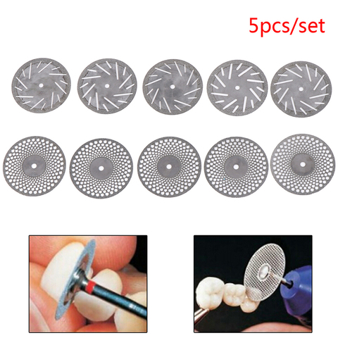 5 pièce/ensemble dentaire mince Ultra-mince Double face sable diamant disque de coupe avec mandrin pour séparer le blanchiment des dents en céramique polonaise ► Photo 1/6