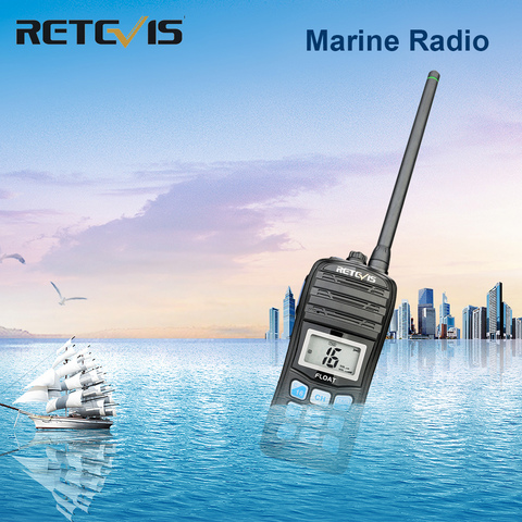 Talkie-walkie de flotteur de Radio Marine professionnelle VHF RT55 imperméable à l'eau Radio bidirectionnelle NOAA alerte météo 5W Marine VHF Radio ► Photo 1/6